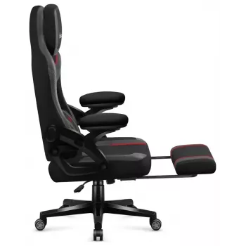 Herná stolička huzaro Force 4.6 — ergonomické textilné sedadlo, výškovo nastaviteľná, sklápacia, bedrová opierka, 130 kg max., šírka sedadla 41 cm