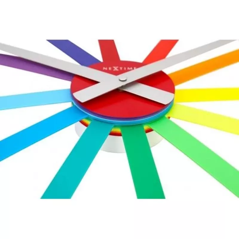 NeXtime hodiny 2995di Colour Guide, Ø 60 cm, nástenné, viacfarebná