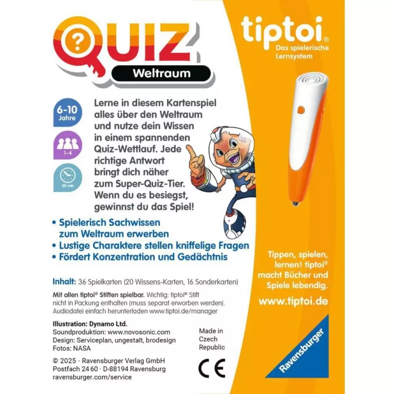 tiptoi Quiz Weltraum, kvízová hra