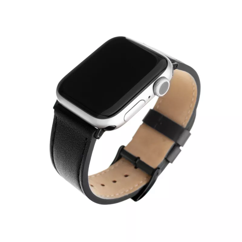 Kožený náramok pre Apple Watch FIXED FIXLST-434-BK — čierny, náhradný remienok