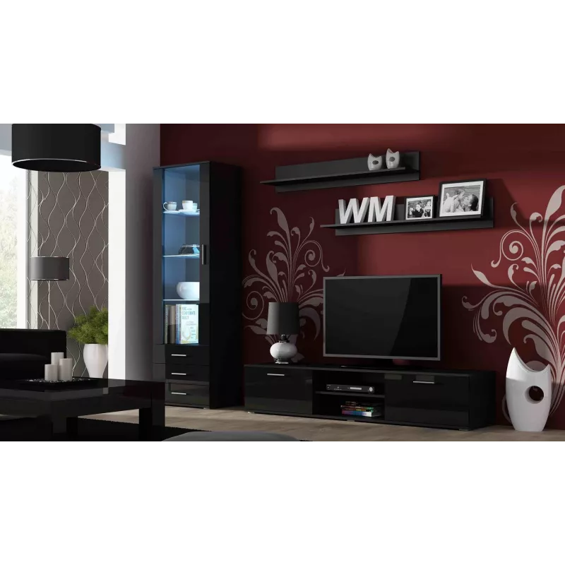 Cama TV stojan SOHO 180 čierny/čierny lesklý