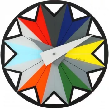 NeXtime hodiny 8163 Circus, Ø43 cm, nástenné, čierne/viacfarebné