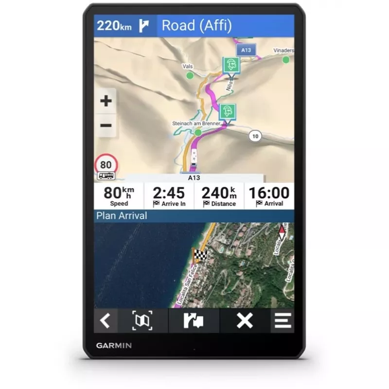 Garmin Camper 1095 MT-D EU navigácia pre karavany, 10,1" TFT dotykový displej 1280 x 800, 32 GB, microSD, mapy Európy, 554 g, čierna (010-02749-10)