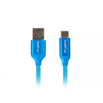 Kábel USB 2.0 LANBERG CA-USBO-21CU-0010-BL — USB A na USB C, 1 m, modrý
