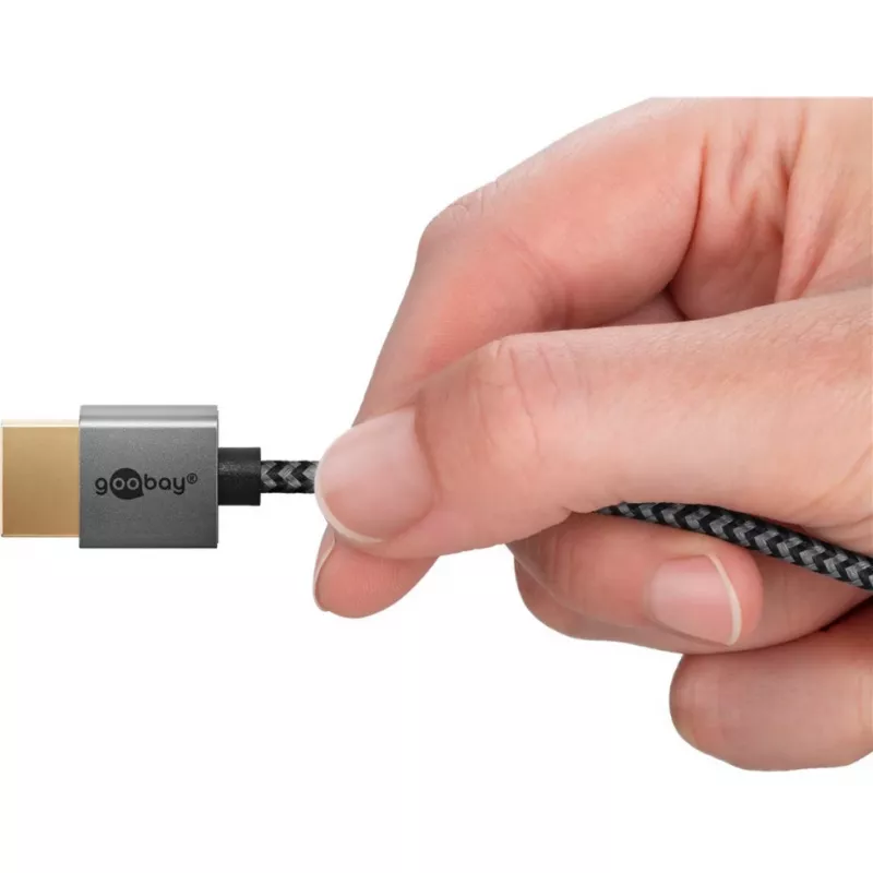 Plus Slim High-Speed HDMI kábel s Ethernetom, 8K @ 60Hz sivý, 2 metre