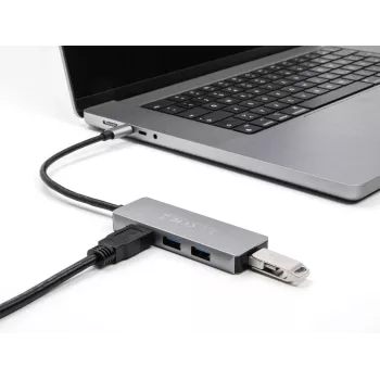 DeLOCK 63173 USB hub Type-C 5000 Mbit/s čierny