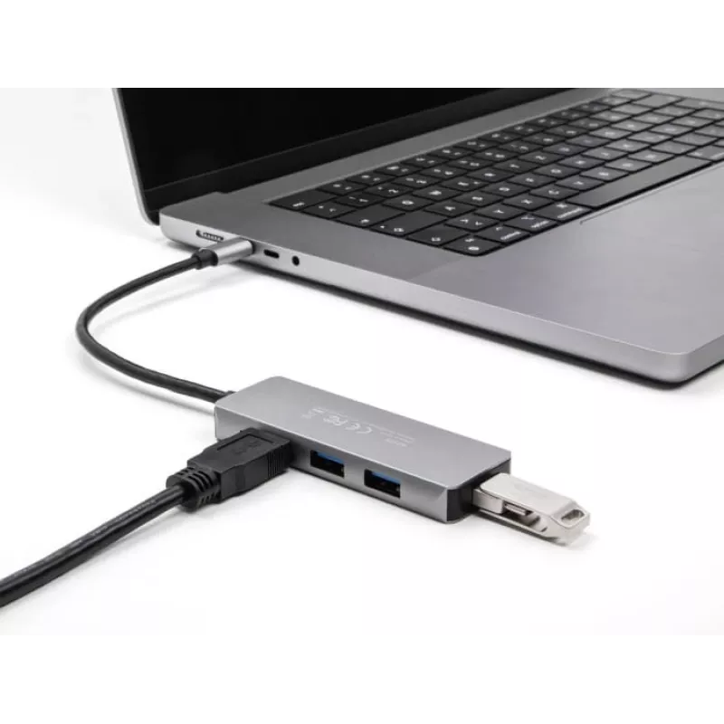 DeLOCK 63173 USB hub Type-C 5000 Mbit/s čierny
