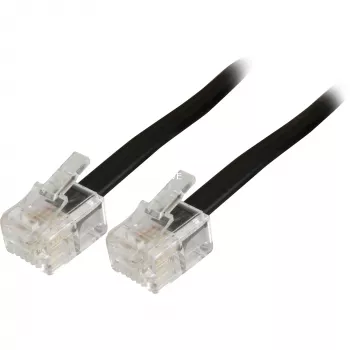 Wentronic Goobay modulárny pripojovací kábel, čierna, 10 m - konektor RJ11/RJ14 samec (6P4C) na konektor RJ11/RJ14 samec (6P4C) (50319)