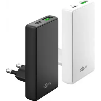 Goobay USB-C PD GaN Dual-Fast Charger 90° Flat 45 W biela - 1x -Connector (75720)