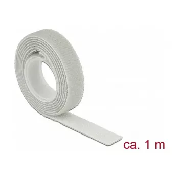 Suchý zips DELOCK 18274 — sivá, 13 mm × 1 m, 1 kus