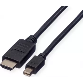ROLINE Mini DisplayPort kábel, Mini DP-HDTV, ST/ST, čierny, 1,5 m