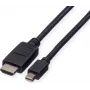 ROLINE Mini DisplayPort kábel, Mini DP-HDTV, ST/ST, čierny, 1,5 m
