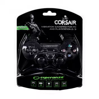 Esperanza EG106 herný ovládač joystick PC, PlayStation 2, PlayStation 3 analógový / digitálny USB 2.0 čierny
