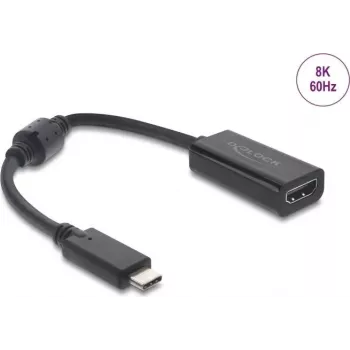 USB Type-C na HDMI adaptér DELOCK 8K 60 Hz HDR HDCP (DP Alt Mode) čierny