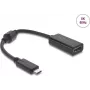 USB Type-C na HDMI adaptér DELOCK 8K 60 Hz HDR HDCP (DP Alt Mode) čierny