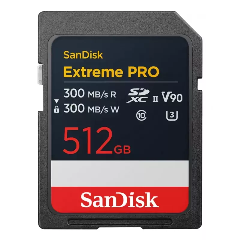 SanDisk Extreme Pro - flash pamäťová karta - 512 GB - Video Class V90 / UHS-II U3 / Class10 - SDXC UHS-II