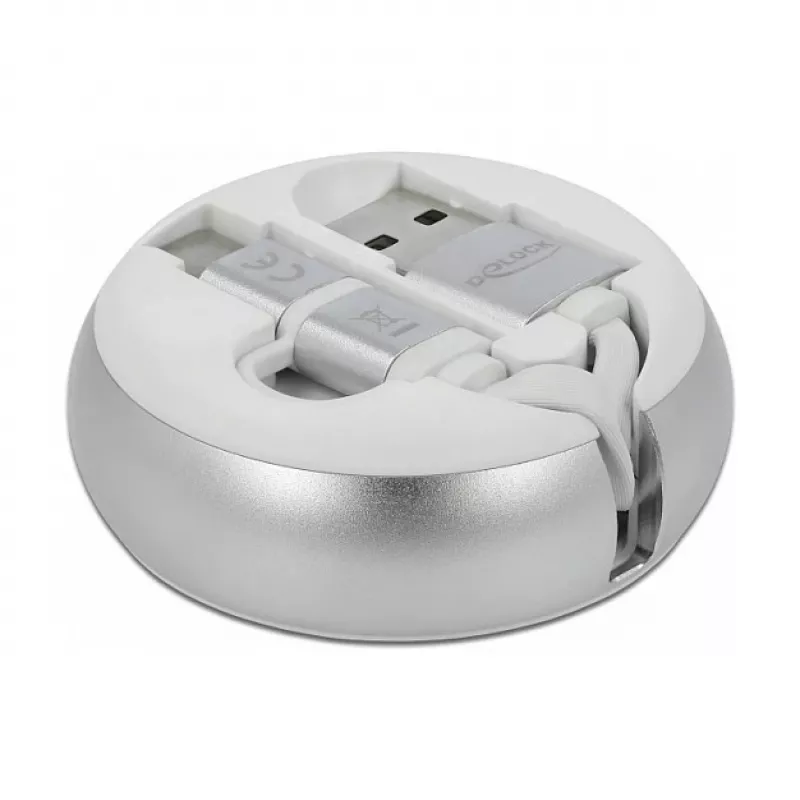Zvinovací kábel DeLOCK USB 2.0 2 v 1 Type-A na Micro-B a USB-C™
