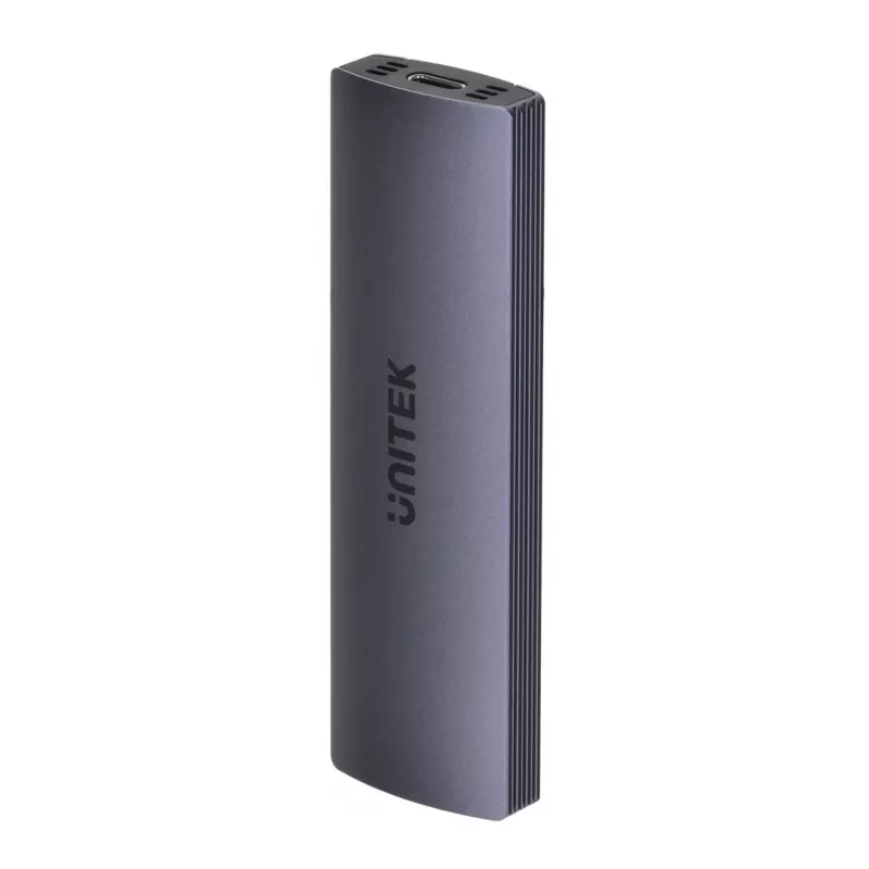 Puzdro na M.2 SSD Unitek uDrive sivé — M.2 (2230/2242/2260/2280), NVMe/SATA III, USB-C 10 Gbit/s, hliník