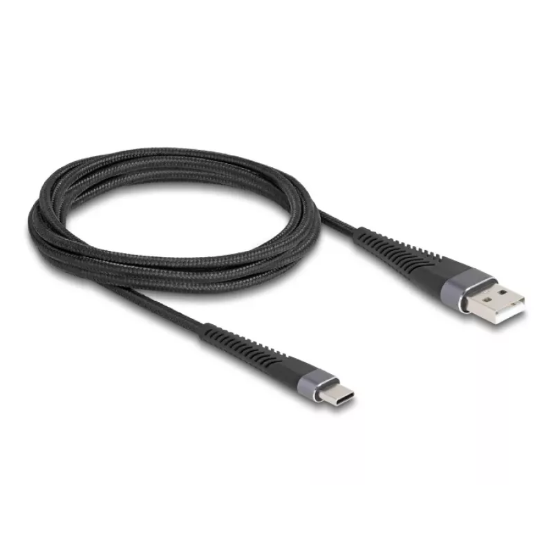 DELOCK USB kábel USB 2.0 2 m USB A USB C čierny 81122