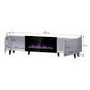 TV skriňa Cama Meble PAFOS EF s elektrickým krbom 180×42×49 cm, biela matná