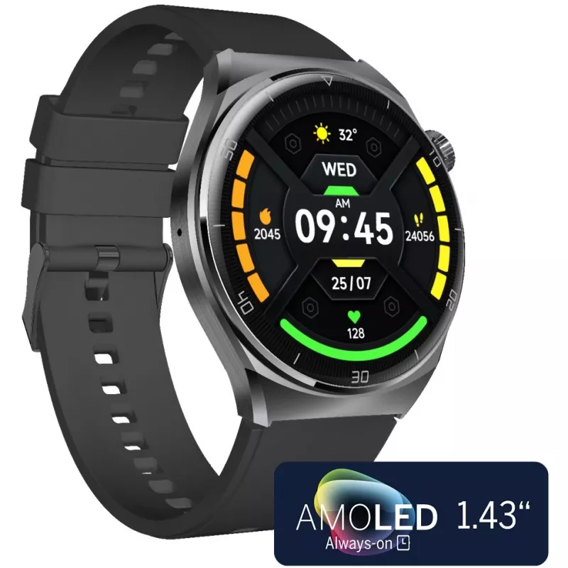Smartwatch Beafon 401 AMOLED Silver čierna
