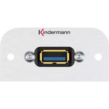 Kindermann Konnect 54 alu - modulárny faceplate-snap-in - USB Type A (7441000529)