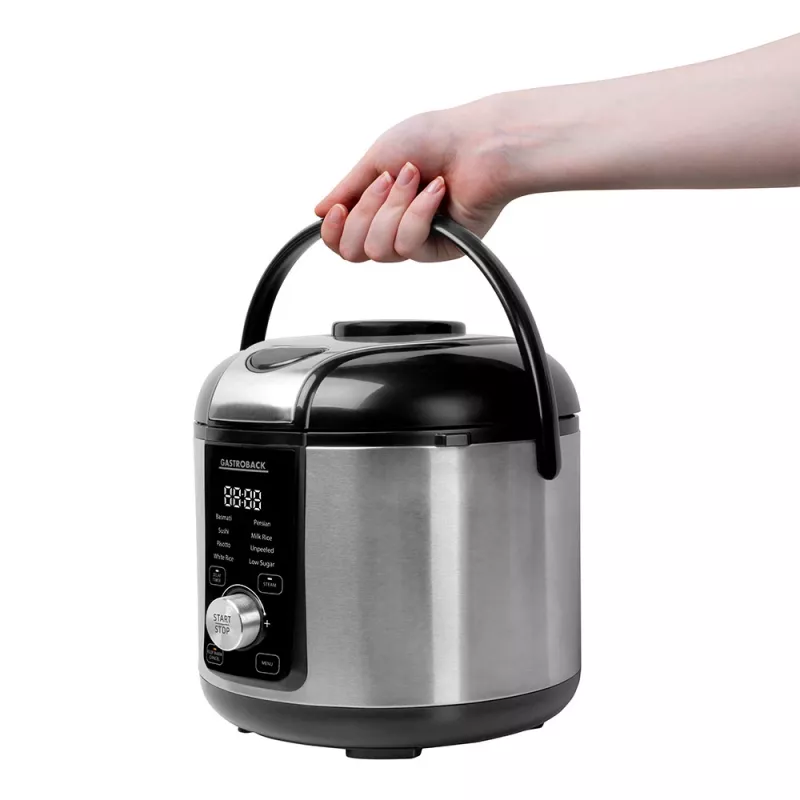 Hrniec na ryžu GASTROBACK Rice Control Low Carb & Steam, 3 l, 450 W, čierna/nerez