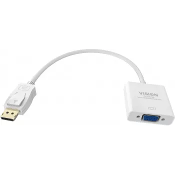 Video kábel adaptér Vision TC-DPVGA 0,22 m VGA DisplayPort biely