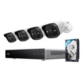 NVR bezpečnostný rekordér Eufy E40 — 8-kanálový 4K vstup, 2 TB HDD (rozšíriteľný na 16 TB), čierna/sivá/biela