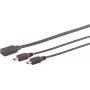 USB kábel S/CONN 13-20022 USB 2.0 0,3 m USB-C 2x Mini-USB-B čierny