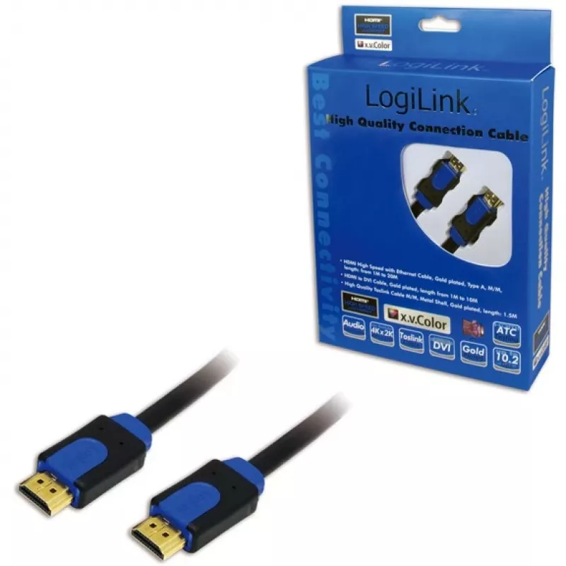 LogiLink HDMI kábel High Speed, s Ethernet kábel, 10,0 m na prenos audia, videa a Ethernet dát (CHB1110)