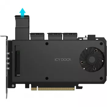 Adaptérová karta 4 x M.2 NVMe SSD Mobile Rack, Icy Dock MB204MP-B