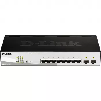 D-Link DGS-1210-10P Managed L2 Gigabit Ethernet (10/100/1000) Power over Ethernet (PoE) 1U čierny