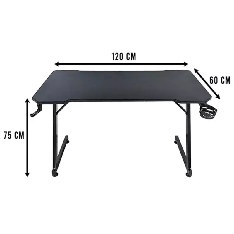Počítačový stôl Subsonic SA5706 čierny rovný PVC 120x60 cm