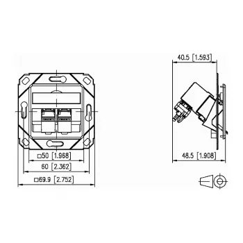 METZ CONNECT 130B12D21102-E - RJ-45 - 6a - -40 - 70 °C - biela - akrylonitril-butadién-styrén (ABS) - zinok - GHMT - CE