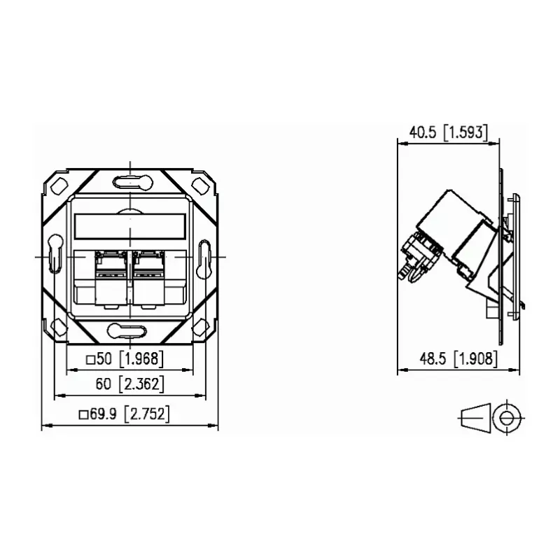METZ CONNECT 130B12D21102-E - RJ-45 - 6a - -40 - 70 °C - biela - akrylonitril-butadién-styrén (ABS) - zinok - GHMT - CE