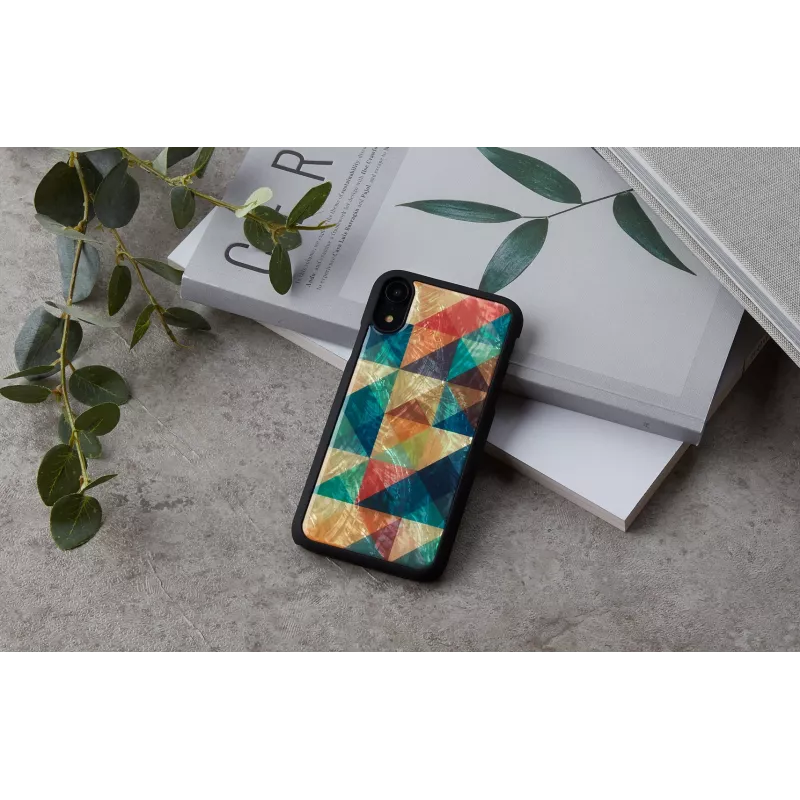 Puzdro na smartphone iKins pre iPhone XR — Mosaic čierna ochranné puzdro