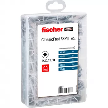 Samorezné duté skrutky FISCHER ClassicFast SK TG TX 4,0–6,0, 110 ks