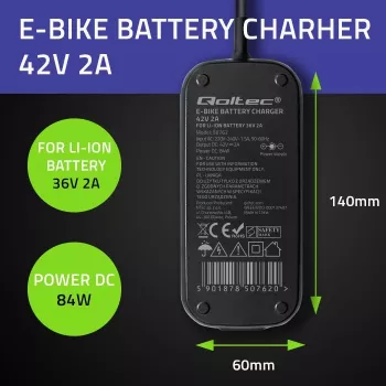 Nabíjačka QOLTEC pre e-bike Bosch 50762 36V/42V 2A