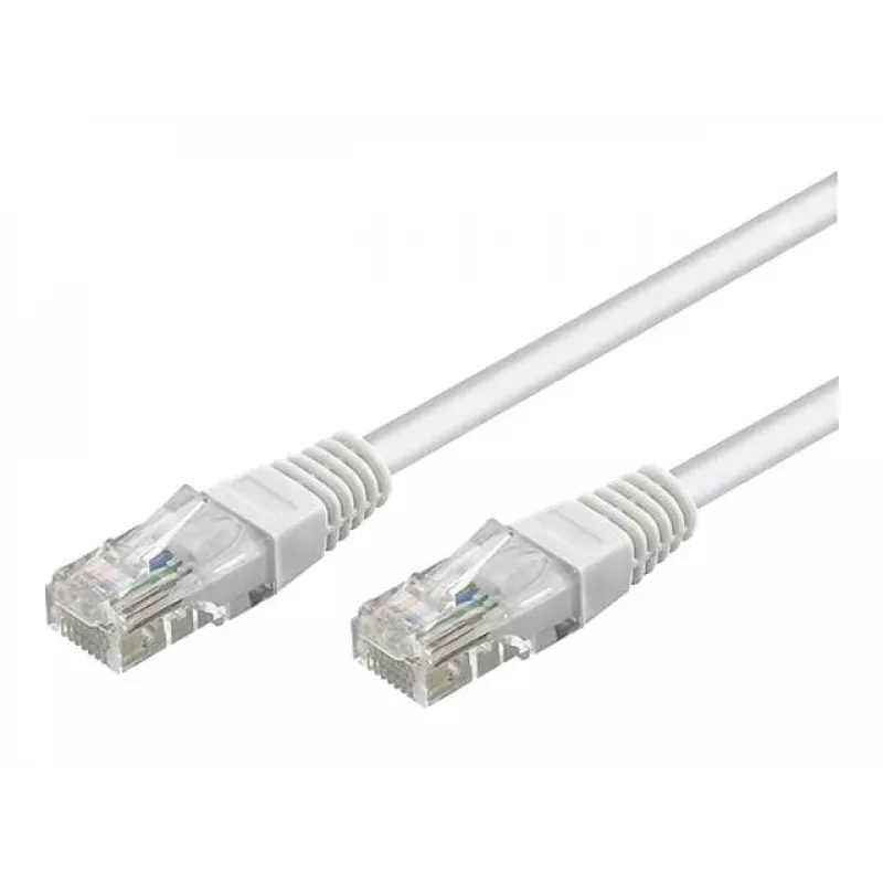Wentronic Goobay CAT 5e Patch kábel, U/UTP, Biela, 3 m - CCA medená zmes (68506)