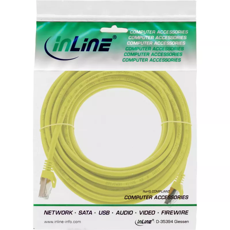 InLine patch kábel SF/UTP Cat.5e žltý 5m
