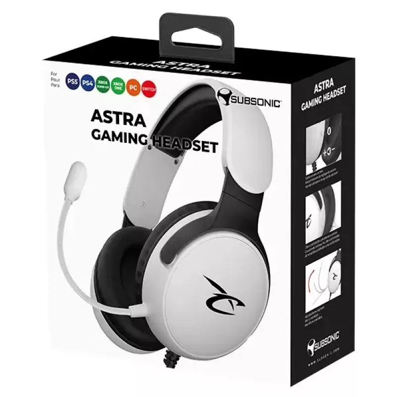 Headset Subsonic Astra herný headset biela/čierna SA5683-1