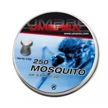 Diabolo UMAREX Mosquito 5,5 mm plochá hlava, 250 kusov, ušľachtilá oceľ, vhodné pre zbrane so závitom hlavne
