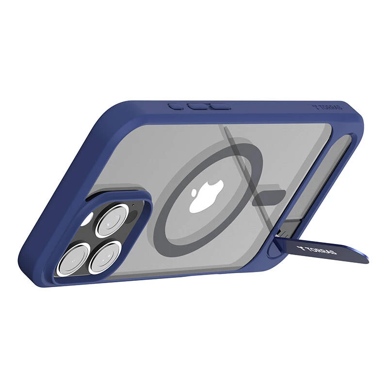 Puzdro Torras Pstand Series pre iPhone 16 Pro — modré, tenké, ľahké ochranné puzdro