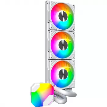 360mm Radiátor Montech HyperFlow ARGB 360 White — 360mm radiátor kvapalinového chladenia pre PC