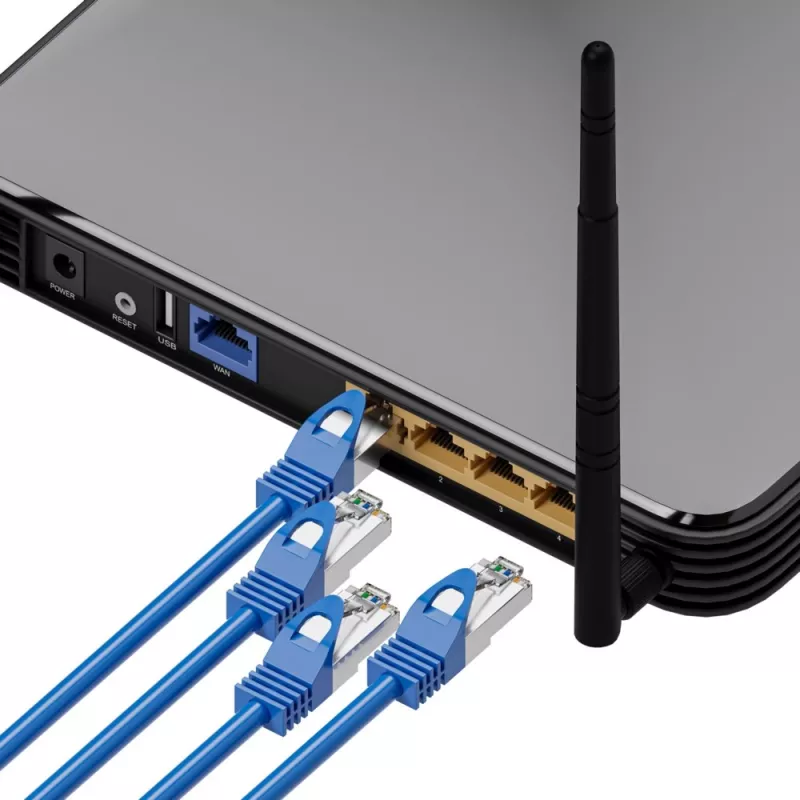 Sieťový kábel Extralink LAN patch kábel kat.6A RJ-45 Cat6a 0,5 m modrý