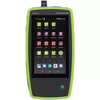 Sieťový tester Fluke Networks EtherScope nXG EXG-300 – Tri-Band Wi‑Fi (2,4/5/6 GHz), RJ-45, USB-A/C, na batérie, 5-palcový LCD