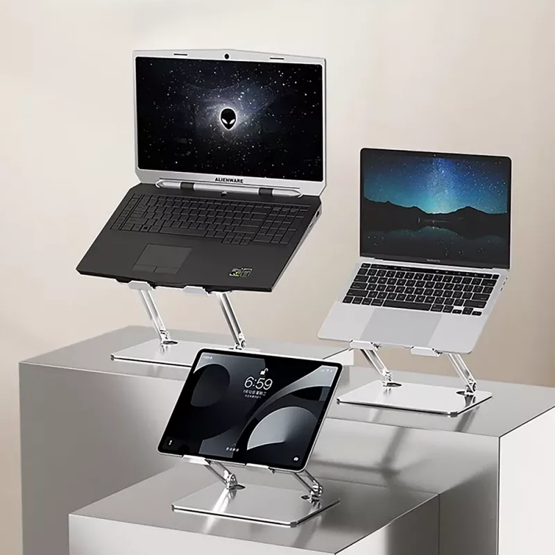 Stojan na notebook MEDIA-TECH MT2661 — výškovo nastaviteľný, skladací hliníkový dizajn pre notebooky do 17