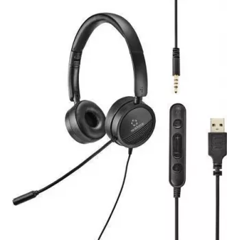 Renkforce RF-HS-360 PC headset USB stereo On Ear čierny (RF-4737358)