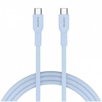 CANYON kábel OnWire 60CL C-C 60W COLOR pletený 1m svetlomodrá